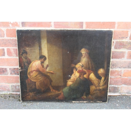 161 - CIRCLE OF RICHARD WESTALL R.A. (1765-1836). Joseph interpreting Pharaoh's dream, oil on canvas, unfr... 