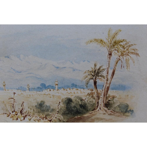 165 - ENGLISH SCHOOL (19TH CENTURY). A set of four - Tarsus, Jerusalem, Damascus and Antioch, in one gilt ... 