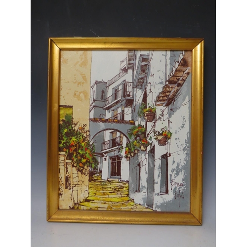177 - BERNARD DUFOUR (XX). French school, continental village street scene , signed lower right, oil on ca... 
