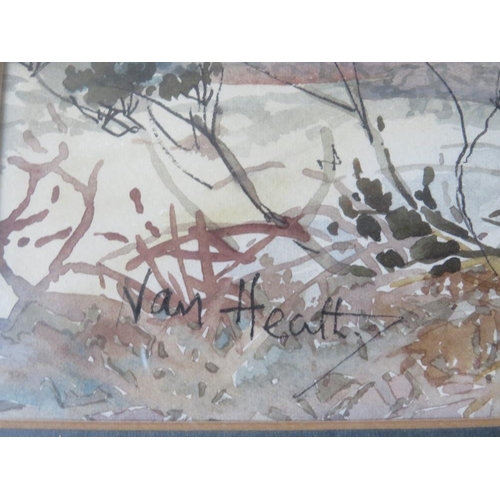 61 - NAN HEATH (XX). Scilly Isles scene, 'High Town from Golf Course, Porth Loo St Mary's, Isles of Scill... 