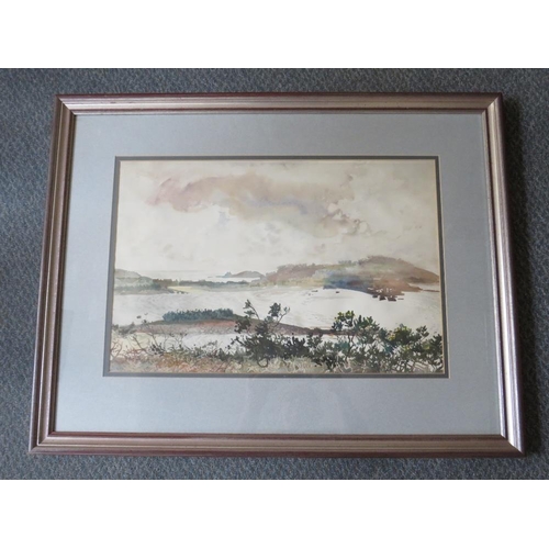 61 - NAN HEATH (XX). Scilly Isles scene, 'High Town from Golf Course, Porth Loo St Mary's, Isles of Scill... 