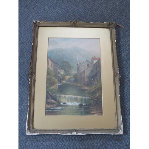 65 - ALBERT MILTON DRINKWATER (1862-1923). Cumbrian scene with figure by watermill 'Old Mill, Ambleside',... 