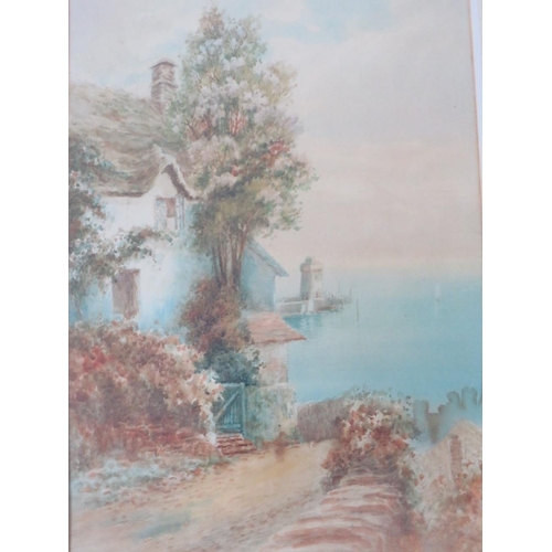 76 - THOMAS MORTIMER. 'Shelly's Cottage, Lynmouth, North Devon', see verso, signed and dated 1996 lower l... 