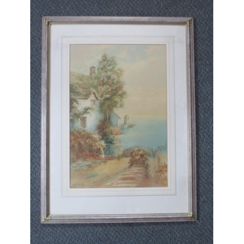 76 - THOMAS MORTIMER. 'Shelly's Cottage, Lynmouth, North Devon', see verso, signed and dated 1996 lower l... 