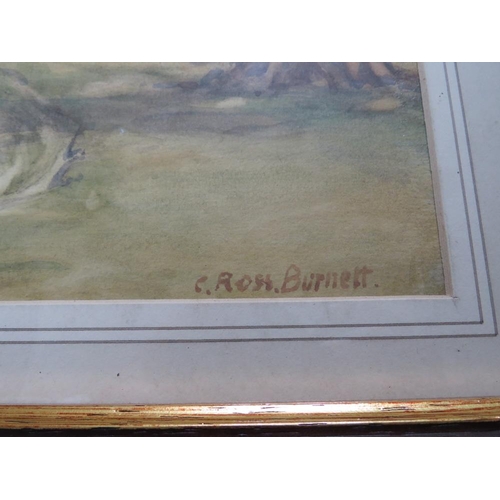 90 - CECIL ROSS BURNETT (1872-1933). 'Travellers on the road to Donegal' see verso, signed lower left, wa... 