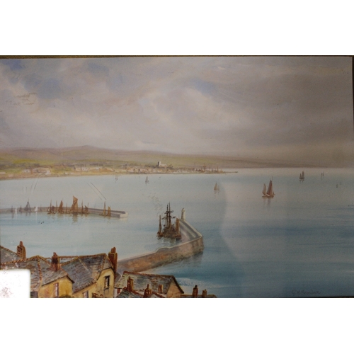 81 - G.M. ARONDALE (act. 1900-1930). Four St Ives Scenes, signed and tilted, watercolour, gilt framed and... 