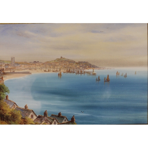81 - G.M. ARONDALE (act. 1900-1930). Four St Ives Scenes, signed and tilted, watercolour, gilt framed and... 