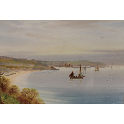 81 - G.M. ARONDALE (act. 1900-1930). Four St Ives Scenes, signed and tilted, watercolour, gilt framed and... 