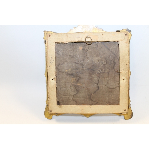 96 - A 19TH CENTURY CIRCULAR PORTRAIT STUDY OF A YOUNG WOMAN ON CERAMIC PANEL, unsigned, framed in decora... 