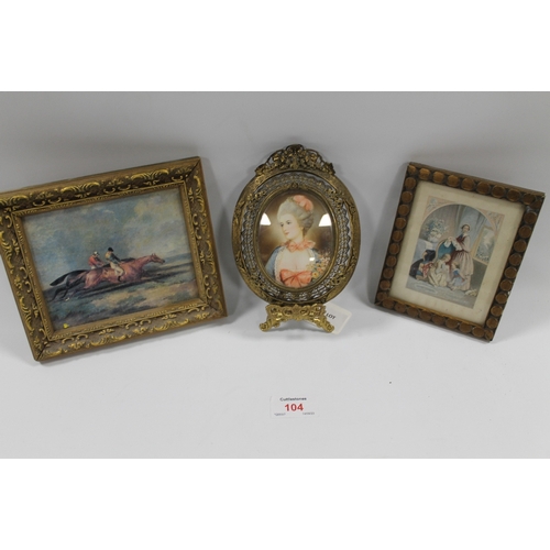 104 - COSE. Continental school, a late 19th / early 20th century oval portrait miniature of a young woman,... 