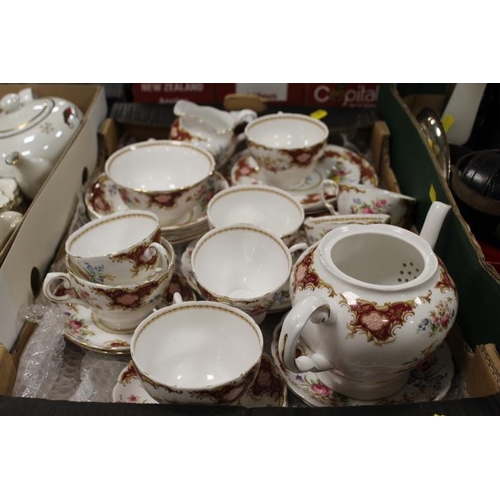 126 - A TRAY OF TUSCAN CHINA 