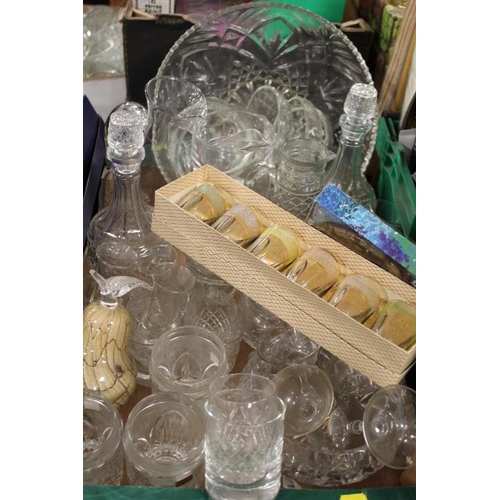 172 - TWO TRAYS OF ASSORTED GLASSWARE TO INCLUDE WEBB CORBETT CRYSTAL