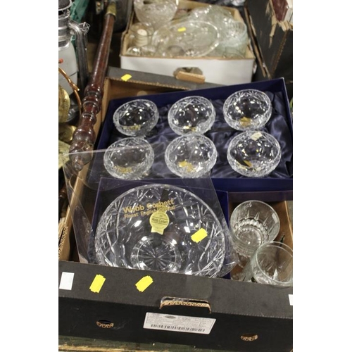 172 - TWO TRAYS OF ASSORTED GLASSWARE TO INCLUDE WEBB CORBETT CRYSTAL