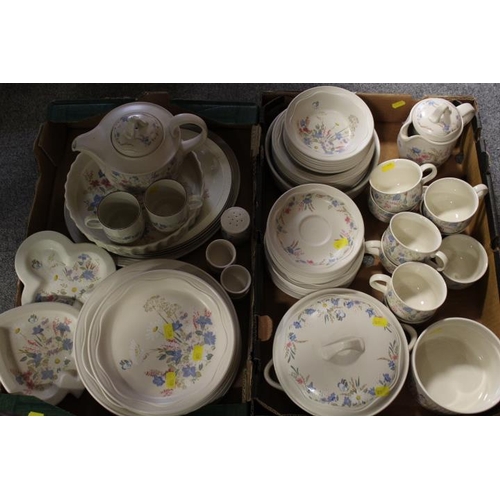 200 - TWO TRAYS OF POOLE SPRINGTIME TEA AND DINNERWARE