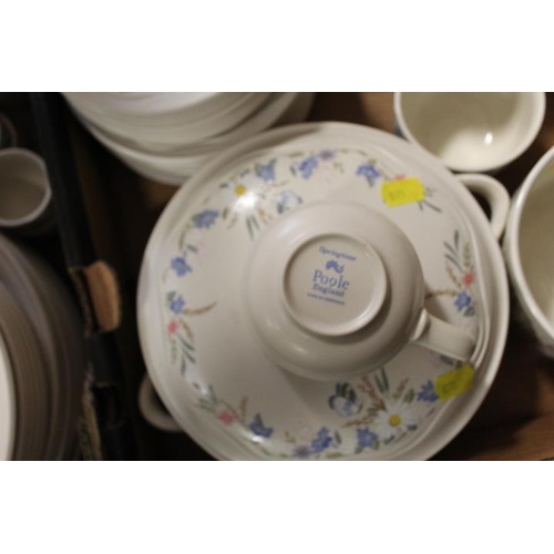 200 - TWO TRAYS OF POOLE SPRINGTIME TEA AND DINNERWARE