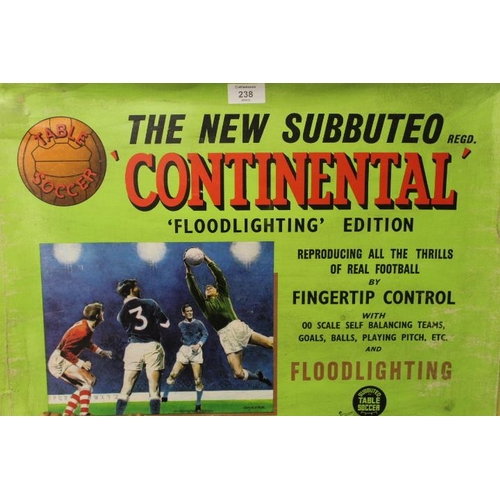 238 - A VINTAGE SUBBUTEO CONTINENTAL FLOOD LIGHTING EDITION TABLE SOCCER GAME CONTENTS UNCHECKED