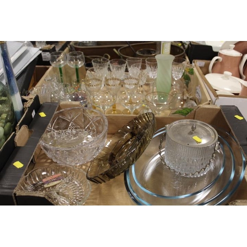 93 - TWO TRAYS OF ASSORTED GLASSWARE