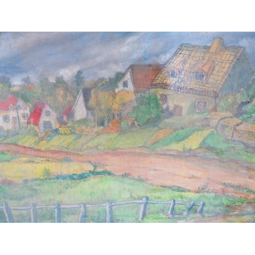 6 - C.A. FULFORD (XX). British school, a pair of impressionist  landscapes with buildings, signed lower ... 