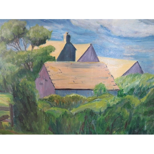 6 - C.A. FULFORD (XX). British school, a pair of impressionist  landscapes with buildings, signed lower ... 