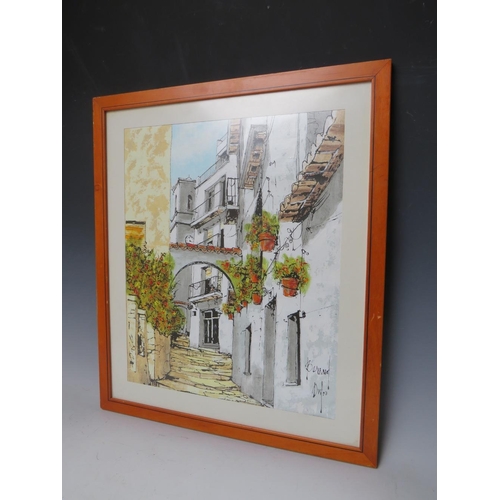 7 - BERNARD DUFOUR (XX). French school, continental village street scene, signed lower right, oil on can... 