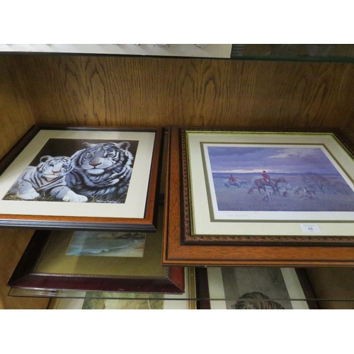 48 - A POLLYANNA PICKERING PRINT TOGETHER WITH A NEIL CAWTHORNE HUNTING PRINT (2)