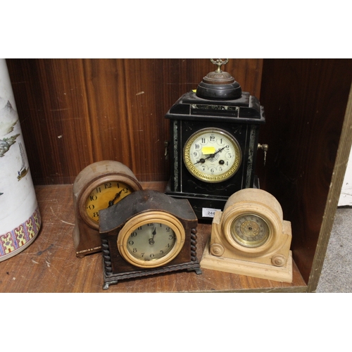 244 - AN ASSORTMENT OF MANTLE CLOCKS (4)