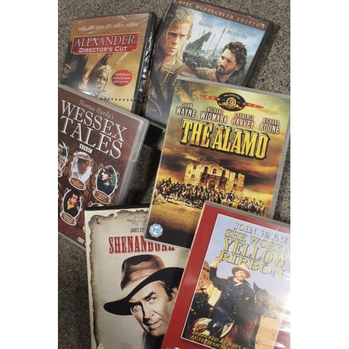 119 - TWO TRAYS OF ASSORTED DVDS TO INCLUDE JOHN WAYNE BOX SET