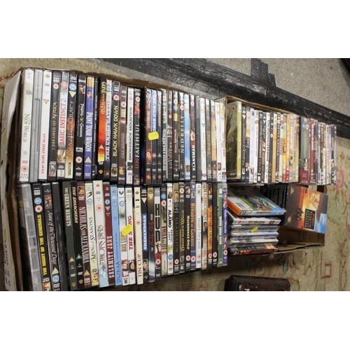 119 - TWO TRAYS OF ASSORTED DVDS TO INCLUDE JOHN WAYNE BOX SET