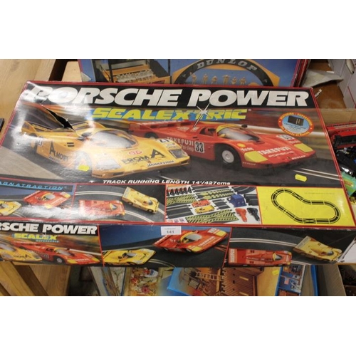 141 - A BOXED SCALEXTRIC PORSCHE POWER SET CONTENTS UNCHECKED