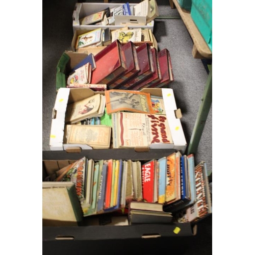 150 - FIVE TRAYS OF ASSORTED BOOKS