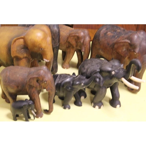 176 - A TRAY OF MOSTLY TREEN ELEPHANTS ETC