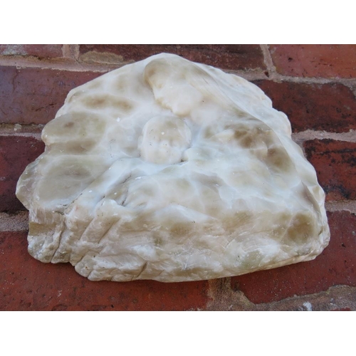 256 - AN ALABASTER MADONNA AND CHILD WALL HANGING SCULPTURE