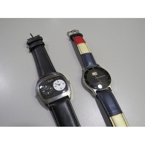 297 - TWO DESIGNER WRISTWATCHES, COMPRISING A TOMMY HILFIGER AND  D & G EXAMPLES