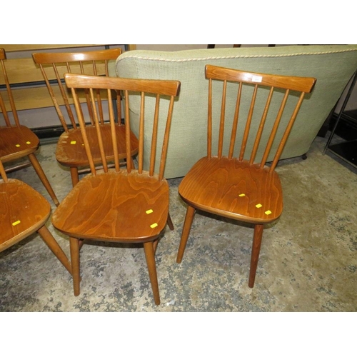 808 - A SET OF FOUR RETRO STICK BACK CHAIRS