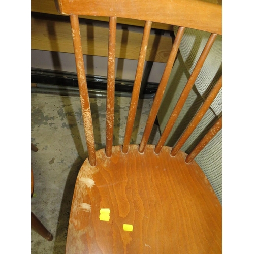 808 - A SET OF FOUR RETRO STICK BACK CHAIRS