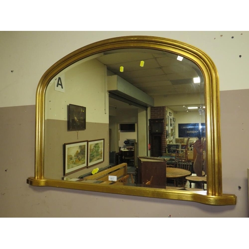 811 - A MODERN GILT OVERMANTLE MIRROR PLUS ANOTHER MIRROR (2)