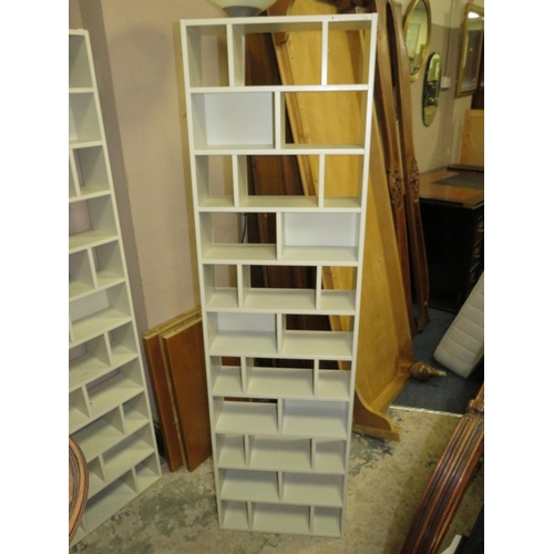 813 - FOUR SETS OF MODERN SHELVES AND A TORCHERE STAND (5)