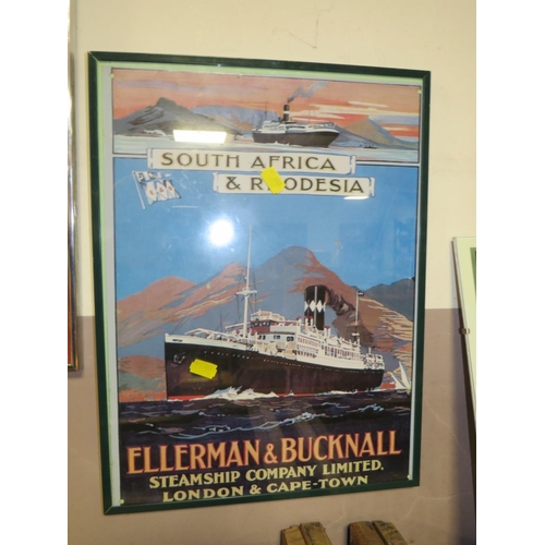 822 - A PAIR OF REPRODUCTION SAILING POSTERS PLUS AN L.M.S. POSTER (3)