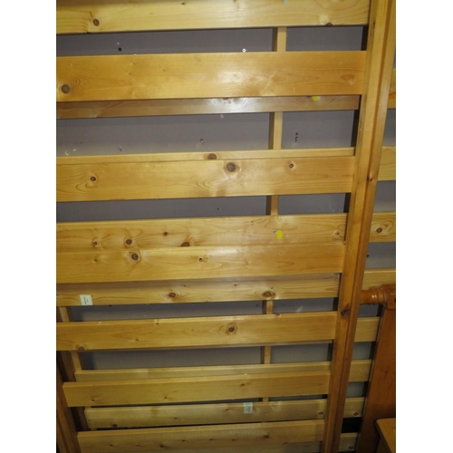 831 - A HONEY PINE DOUBLE AND SINGLE BED FRAMES