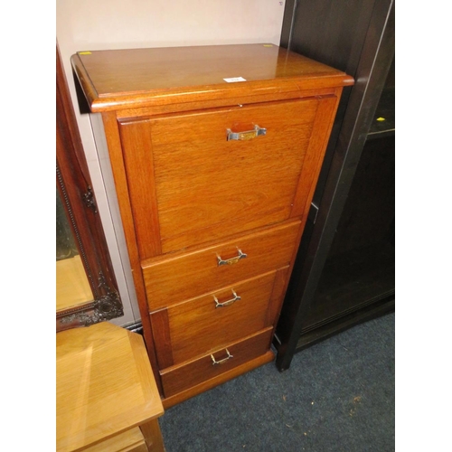 834 - A VINTAGE MAHOGANY WRITING DESK / CHEST - H 124 cm, W 53 cm