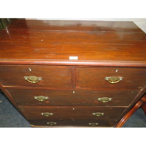 839 - AN ANTIQUE OAK FIVE DRAWER CHEST - W 99 cm