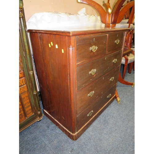 839 - AN ANTIQUE OAK FIVE DRAWER CHEST - W 99 cm