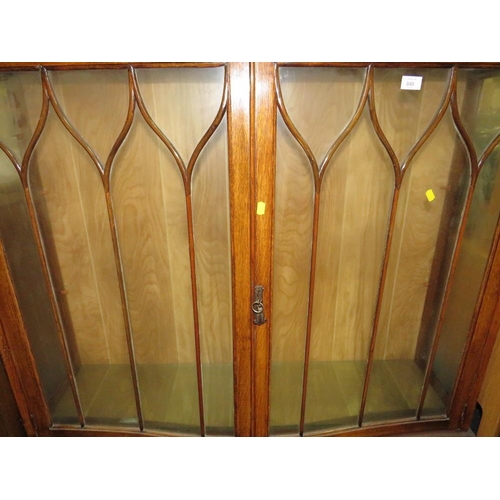 846 - A MID 20TH CENTURY OAK GLAZED CHINA CABINET