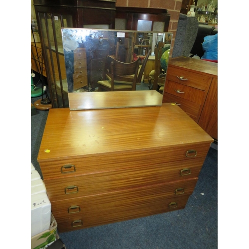 853 - AN AVALON RETRO DRESSING TABLE TOGETHER WITH A RETRO SIDEBOARD A/F