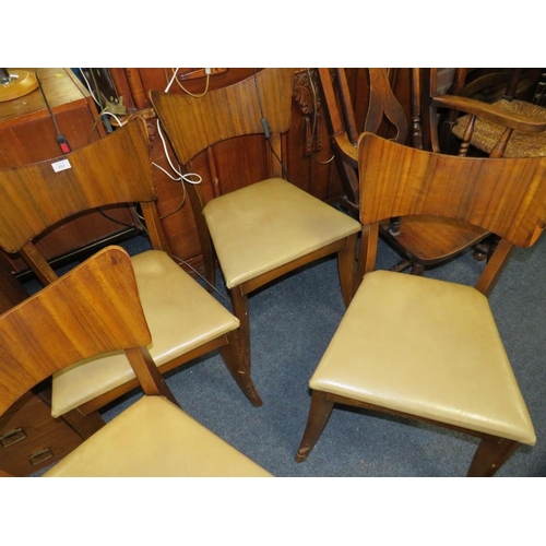 854 - A SET OF FOUR RETRO DINING CHAIRS A/F