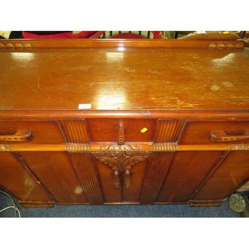 855 - A RETRO CARVED OAK SIDEBOARD A/F