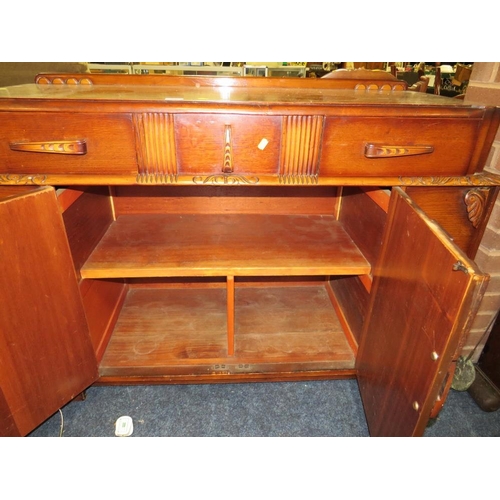 855 - A RETRO CARVED OAK SIDEBOARD A/F