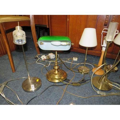 856 - A QUANTITY OF NINE ASSORTED LAMPS - HOUSE CLEARANCE