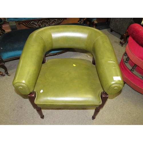 868 - A MODERN LEATHERETTE ARMCHAIR