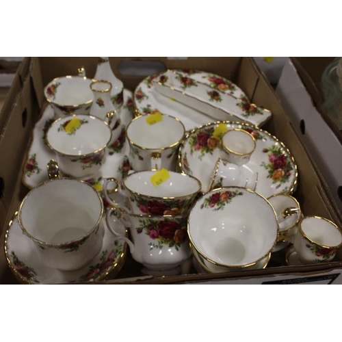 87 - THREE TRAYS OF ROYAL ALBERT OLD COUNTRY ROSES TEA WARE